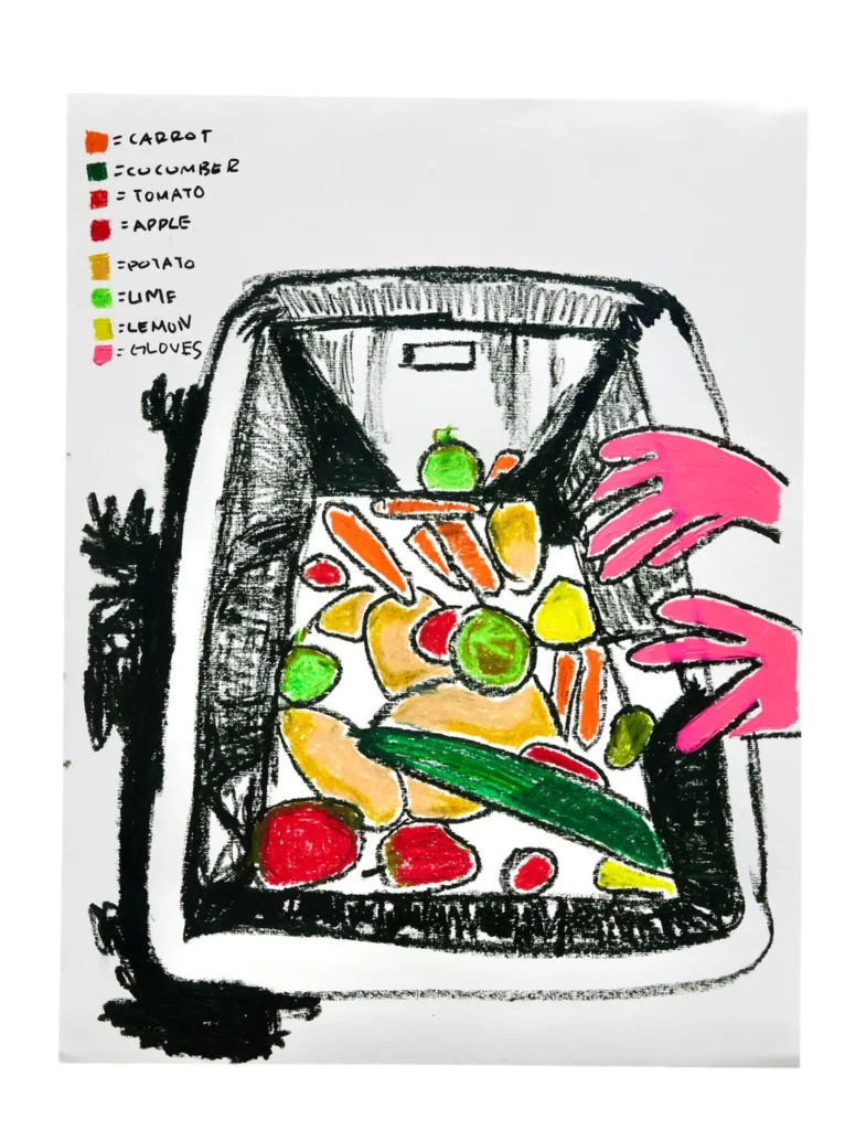 Lavando verduras